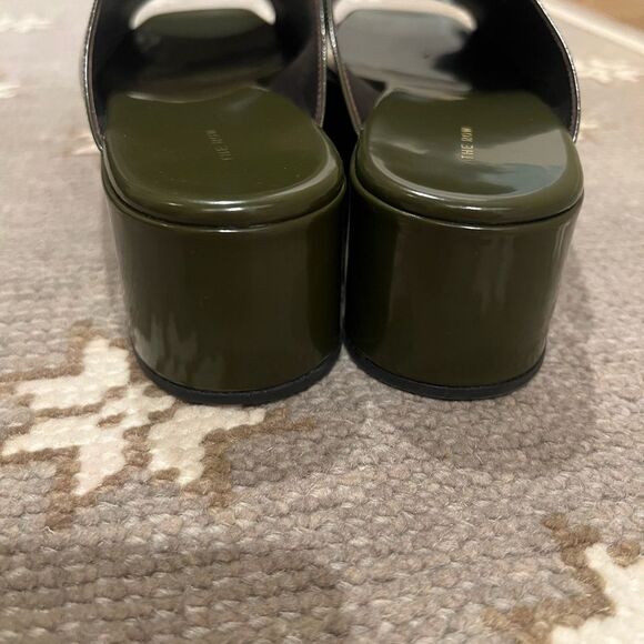 The Row Patent Leather Flatform Open Toe Mule in Olive size 38 - Picture 11 of 11